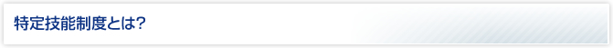 特定技能制度とは？